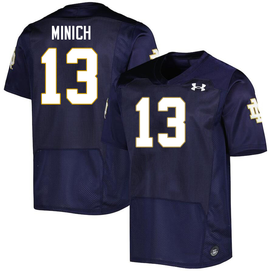 Men #13 Benjamin Minich Notre Dame Fighting Irish College Football Jerseys Stitched-Navy